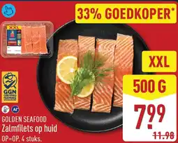 ALDI Golden Seafood Zalmfilets op huid aanbieding