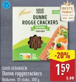 ALDI Goud Gebakken Dunne roggecrackers aanbieding