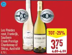 ALDI Les Pinèdes rosé, Frankrijk, Southern Creek Prestige Chardonnay of Shiraz, Australië aanbieding