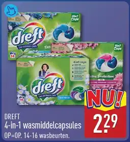ALDI Dreft 4-in-1 wasmiddelcapsules aanbieding