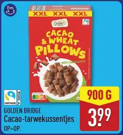 ALDI Golden Bridge Cacao-tarwekussentjes aanbieding