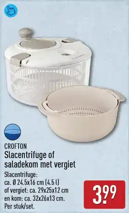 ALDI Crofton Slacentrifuge of saladekom met vergiet aanbieding