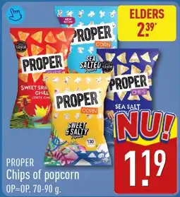 ALDI Proper Chips of popcorn aanbieding