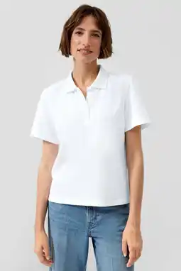 Wehkamp s.Oliver polo wit met textuur aanbieding