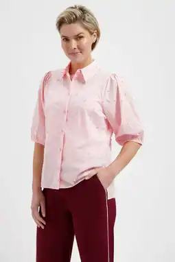 Wehkamp Lady Day blouse met hartjes lichtroze aanbieding