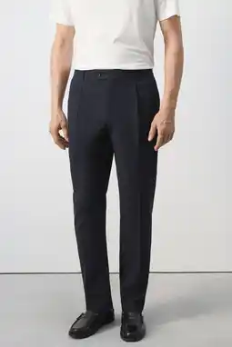 Wehkamp Mango Man lyocell slim fit pantalon - marine aanbieding