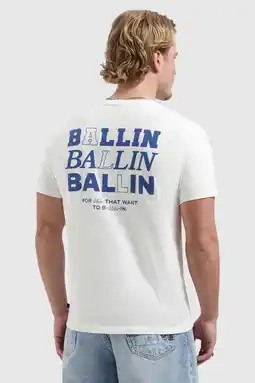Wehkamp Ballin regular T-shirt met backprint wit aanbieding