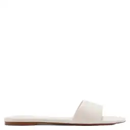 Wehkamp Mango leren slippers ecru aanbieding