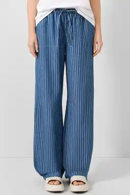 Wehkamp QS loose fit gestreepte jeans - donkerblauw aanbieding