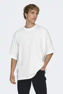 Wehkamp ONLY & SONS oversized T-shirt ONSMILLENIUM wit aanbieding