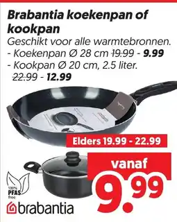 Dekamarkt Brabantia koekenpan of kookpan aanbieding