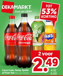 Dekamarkt Coca-Cola, Fanta, Sprite of Fuze Tea aanbieding