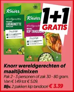Dekamarkt Knorr wereldgerechten of maaltijdmixen aanbieding