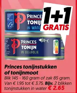Dekamarkt Princes tonijnstukken of tonijnmoot aanbieding