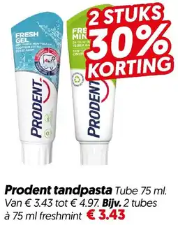 Dekamarkt Prodent tandpasta aanbieding