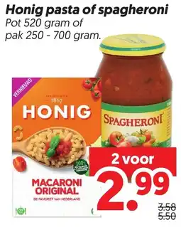 Dekamarkt Honig pasta of spagheroni aanbieding