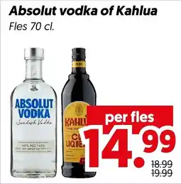Dekamarkt Absolut vodka of Kahlua aanbieding