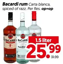 Dekamarkt Bacardi rum Carta blanca, spiced of razz aanbieding