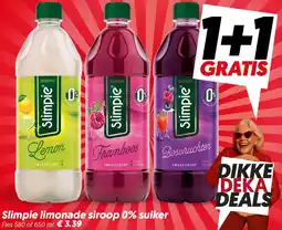 Dekamarkt Slimpie limonade siroop 0% suiker aanbieding