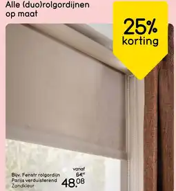 Leen Bakker Fenstr rolgordijn parijs verduisterend zandkleur aanbieding