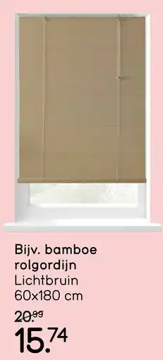 Leen Bakker Bamboe rolgordijn lichtbruin aanbieding