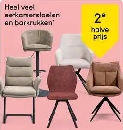 Leen Bakker Heel veel eetkamerstoelen en barkrukken aanbieding