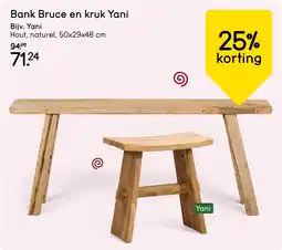 Leen Bakker Bank bruce en kruk yani aanbieding
