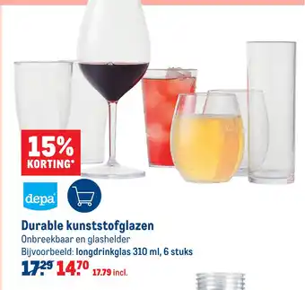 Makro Durable kunststofglazen aanbieding