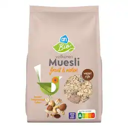 Albert Heijn AH Biologisch Volkoren muesli fruit & noten aanbieding
