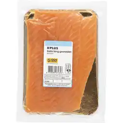 PLUS PLUS Gerookte Noorse zalm lang gesneden aanbieding