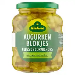 PLUS Kuhne Augurkenblokjes zoetzuur aanbieding