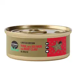 Zooplus 12x50g Cosma Nature Kersteditie: Tonijn met Zalm & Mossel Kattenvoer aanbieding