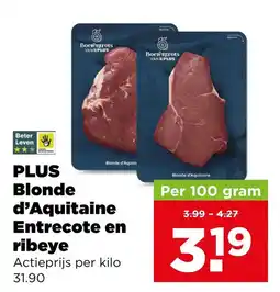 PLUS Plus blonde d'aquitaine entrecote en ribeye aanbieding