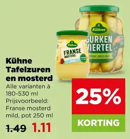 PLUS Kühne tafelzuren en mosterd aanbieding