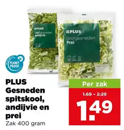PLUS Plus gesneden spitskool, andijvie en prei aanbieding