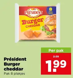 PLUS President burger cheddar aanbieding