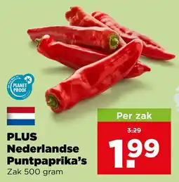PLUS Plus nederlandse punt paprika's aanbieding