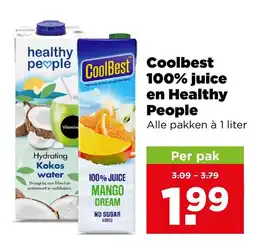 PLUS Coolbest 100% juice en Healthy People aanbieding