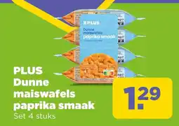 PLUS Plus dunne maiswafels paprika smaak aanbieding