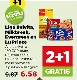 PLUS Liga belvita, milkbreak, evergreen en lu prince aanbieding