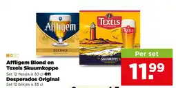 PLUS Affligem blond en texels skuumkoppe en desperados original aanbieding