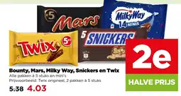 PLUS Bounty, mars, milky way, snickers en twix aanbieding
