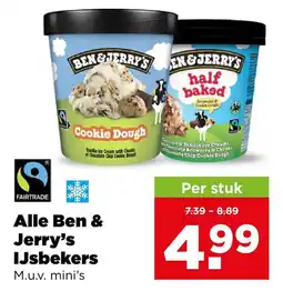 PLUS Alle ben & jerry's ijsbekers aanbieding