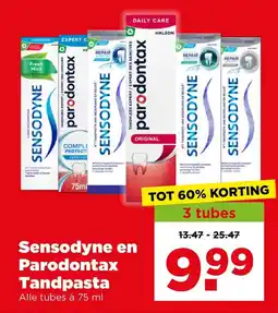 PLUS Sensodyne en Parodontax Tandpasta aanbieding