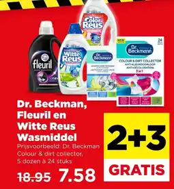 PLUS Dr. Beckman, Fleuril en Witte Reus Wasmiddel aanbieding