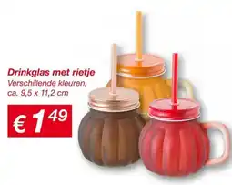 Kik Drinkglas met rietje aanbieding