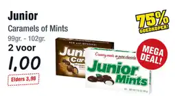 Budget Food Junior caramels of mints aanbieding