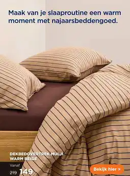 TotaalBED Mulji dekbedovertrek warm beige aanbieding