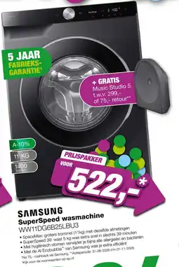 EP Samsung SuperSpeed wasmachine WW11DG6B25LBU3 aanbieding