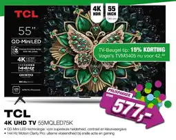 EP TCL 4K UHD TV 55MQLED75K aanbieding